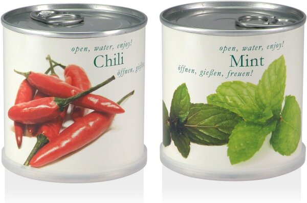 MacFlowers® Blumen in der Dose Geschenk Set - Chili - Minze